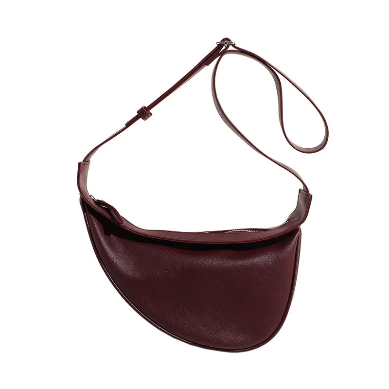 Stitched Saddle Shoulder Bag | High Capacity PU Leather Handbag Luxegan