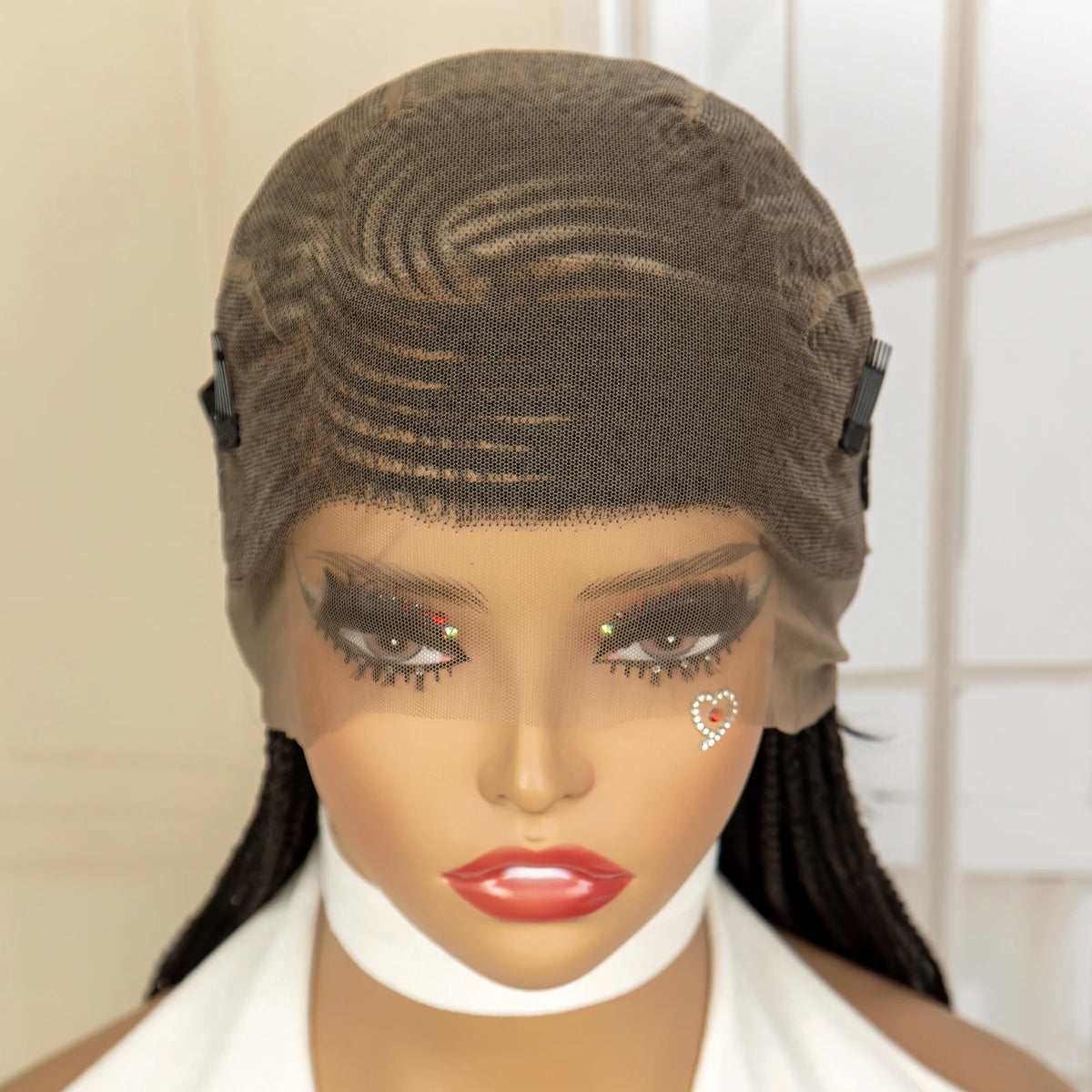 36 Inch Square Knotless Box Cornrow Wig | Full Lace Frontal