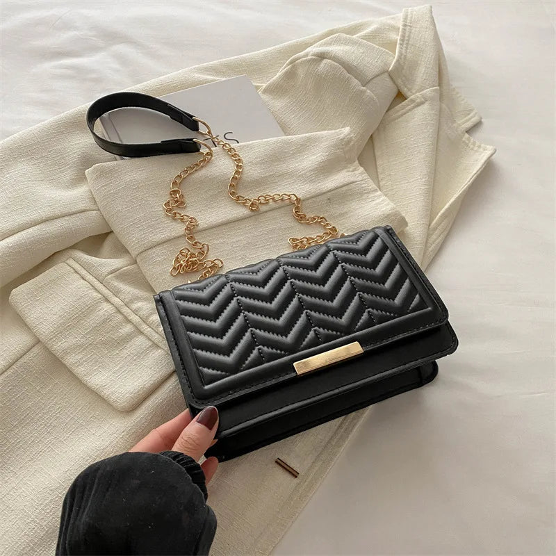 Fashion Striped Women's Shoulder Bag | Chain Strap Crossbody Bag Luxegan