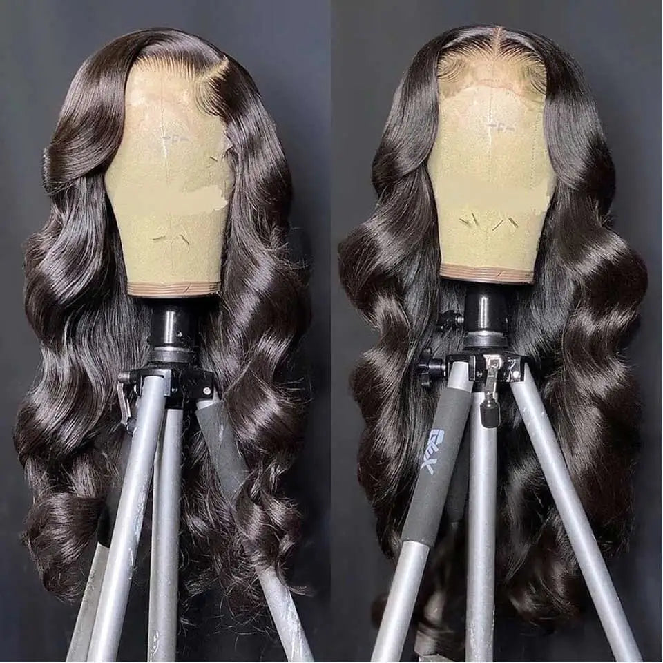 Body Wave HD Lace Frontal Wig - 13x6 Transparent Swiss Lace Front Wig - 100% Brazilian Remy Human Hair Closure & Frontal Long Wig for Women (26+ Inch, All Colors Dyeable) Luxegan