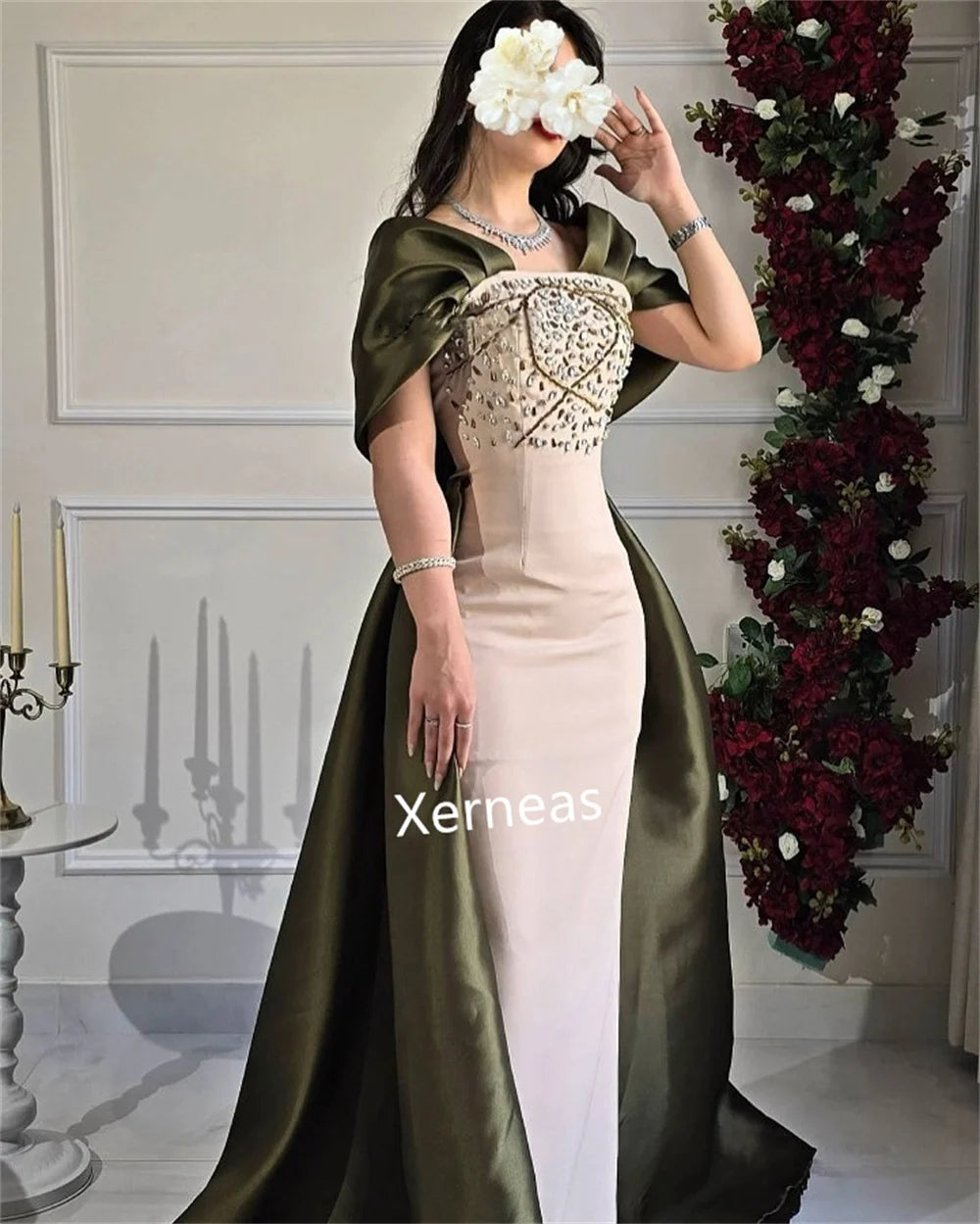 Customized Jersey Beading Off-the-shoulder Straight Long Dresses Bespoke Occasion Evening Elegant Party Sparkle High Quality