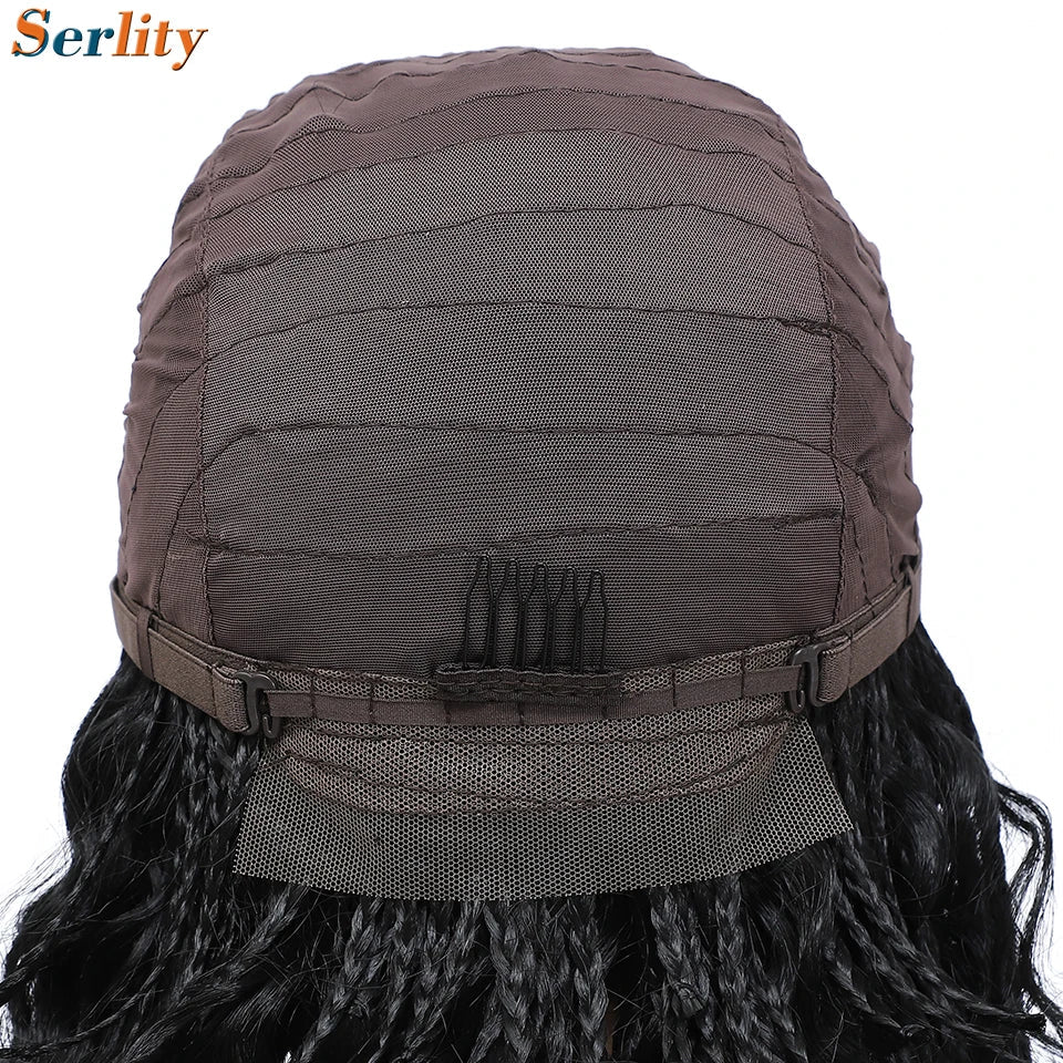 New Style Bob Box Braided Wigs For Black Women 12inches Synthetic Box Braids Crochet Hair Wigs On Sale Clearance Short Black Wig Luxegan