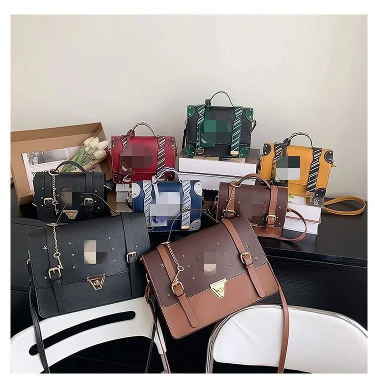 Magic Academy Style Cambridge Bag | Handheld British Postman Crossbody | Vintage Baguette Shoulder Bag with Scholarly Charm Luxegan