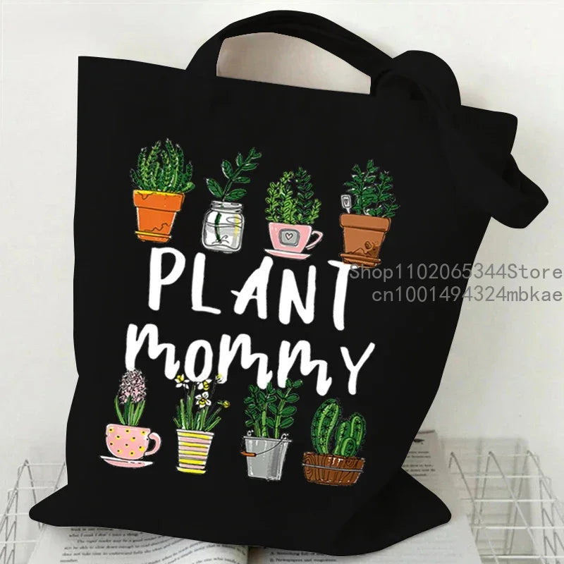 Soft Canvas Floral Cartoon Tote | Unisex Garden Print Shoulder Bag Luxegan