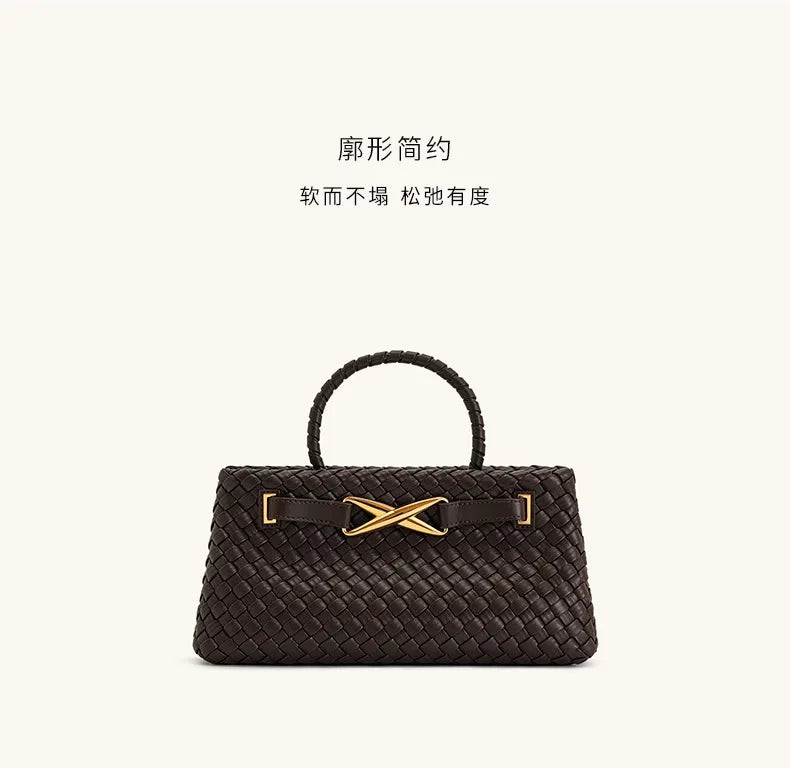 Woven Handbag | High-end Top Handle & Versatile Purse Luxegan