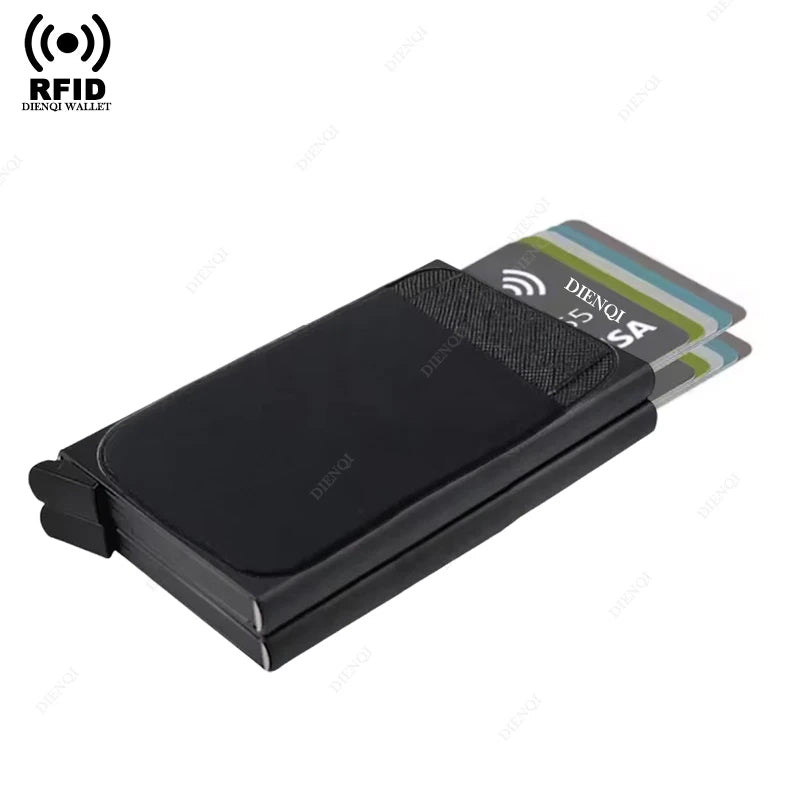 Automatic Pop Up Wallet Aluminum Double Card Case RFID Credit Card Holder Minimalist Metal Wallet Hold 12 Cards Wallet for Men