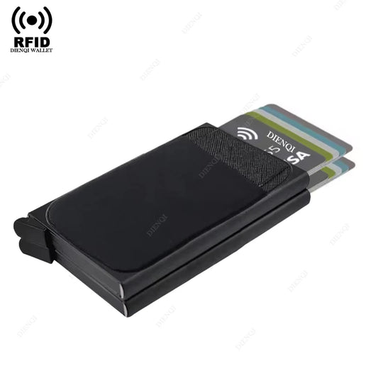 Automatic Pop Up Wallet Aluminum Double Card Case RFID Credit Card Holder Minimalist Metal Wallet Hold 12 Cards Wallet for Men