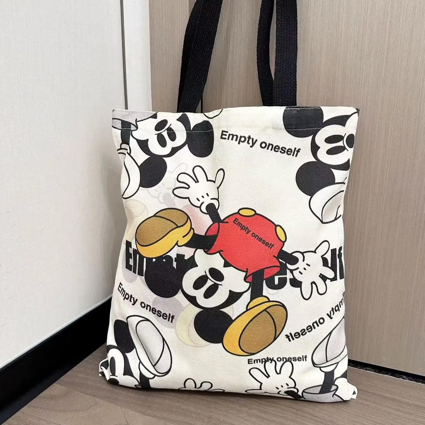 Disney Mickey and Minnie Canvas Bag | Large Capacity Shoulder Bag & Mommy Bag Luxegan