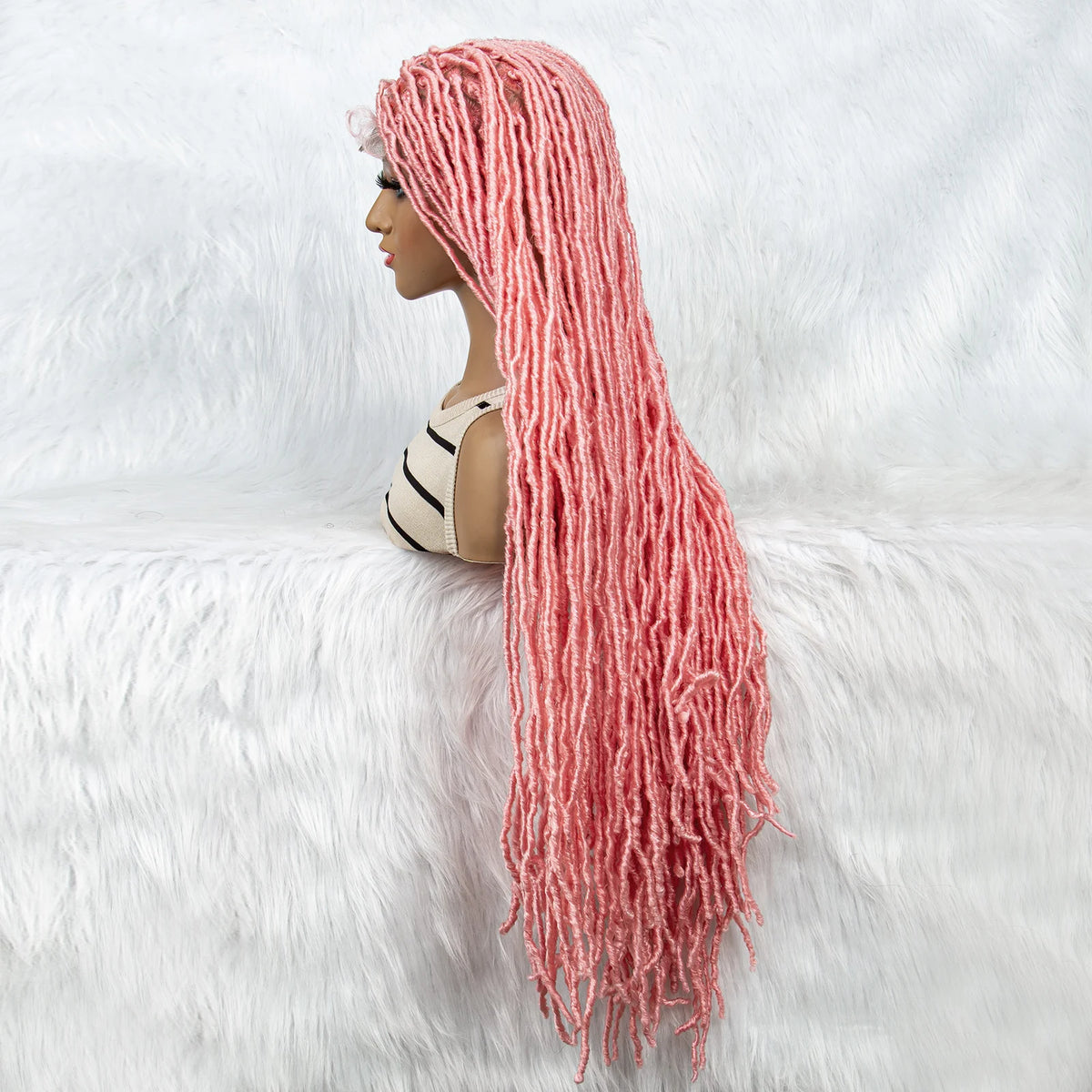 Pink & Blue Braided Wig | Full Lace Butterfly Locs & Dreadlocks