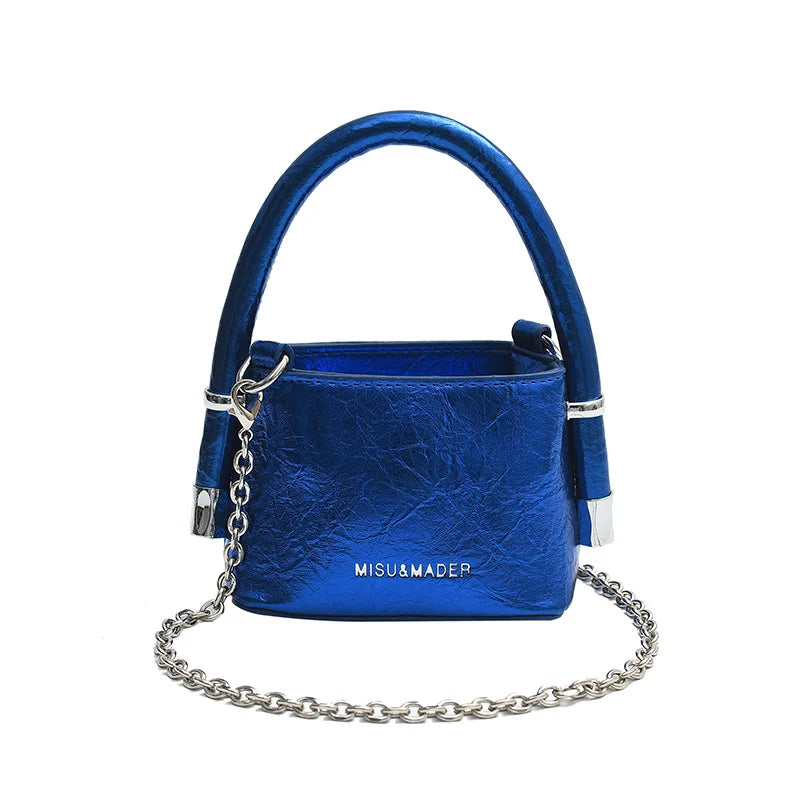 Luxury Women's Summer Mini Square Bag | Fashion HARD PU Leather Shoulder Crossbody Purse with Chain Detail Luxegan