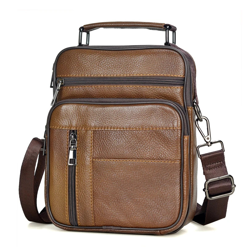 Hot Fashion Men's Genuine Leather Messenger Bag | Luxury Brand Soft Crossbody for Mini Pad & Shoulder Use Luxegan