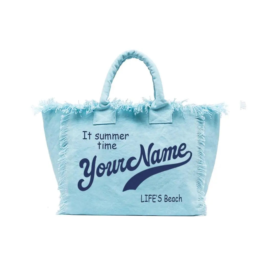 Customizable Fashion Canvas Bucket Tote | Large Capacity Commuting & Beach Bag Luxegan