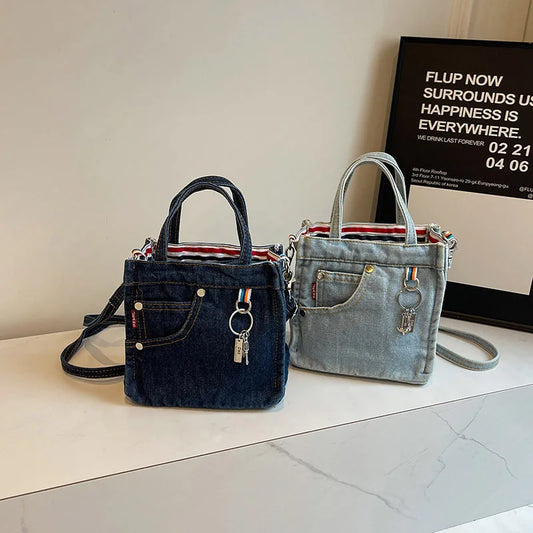 Ladies' Crossbody Bags | Creative Retro Washed Denim & Personalized Fashionable Versatile Handbags (High-quality Shoulder Bags for Girls) Luxegan