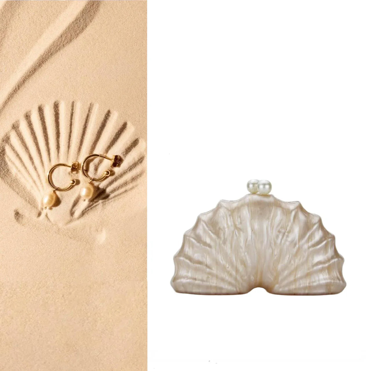 Acrylic Shell Clutch Bag | Designer Evening Party Handbag Luxegan