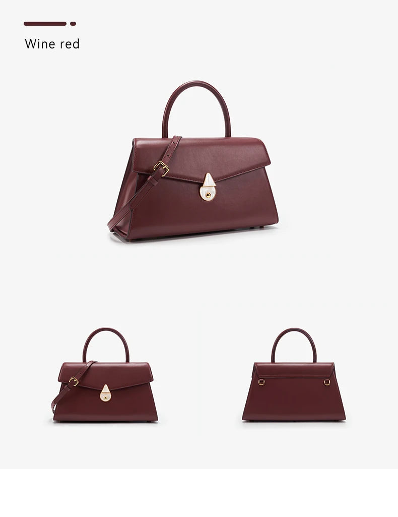 Premium Genuine Leather Women’s Handbag | Large Capacity "Doctor" Style Crossbody Bag - view 6