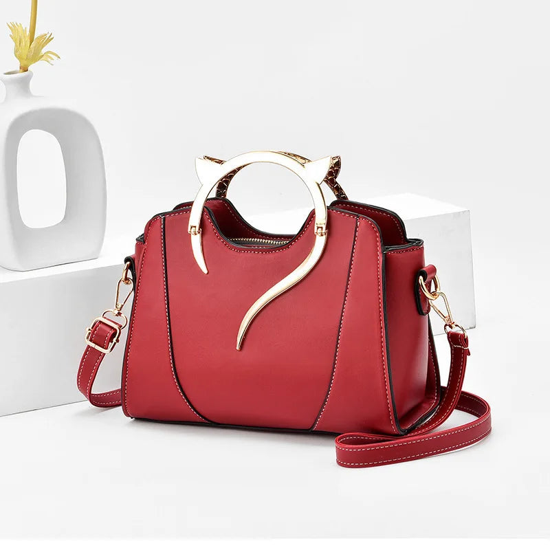 New Arrival Leather Women's Shoulder Bag | Solid Color Crossbody Small Square Bag & Zipper Phone Purse Luxegan