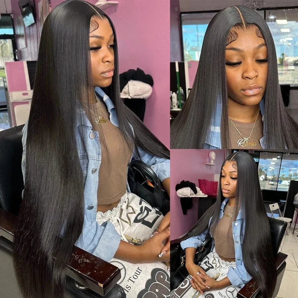 Raw Vietnamese Bone Straight HD Lace Wig | Sophisticated "36 Inch Glueless" Silhouette | Elegant 220% Density Ready-to-Wear Unit | "Dignified" High-Performance 5x5 Transparent Essential for Radiant Versatile Styling Luxegan