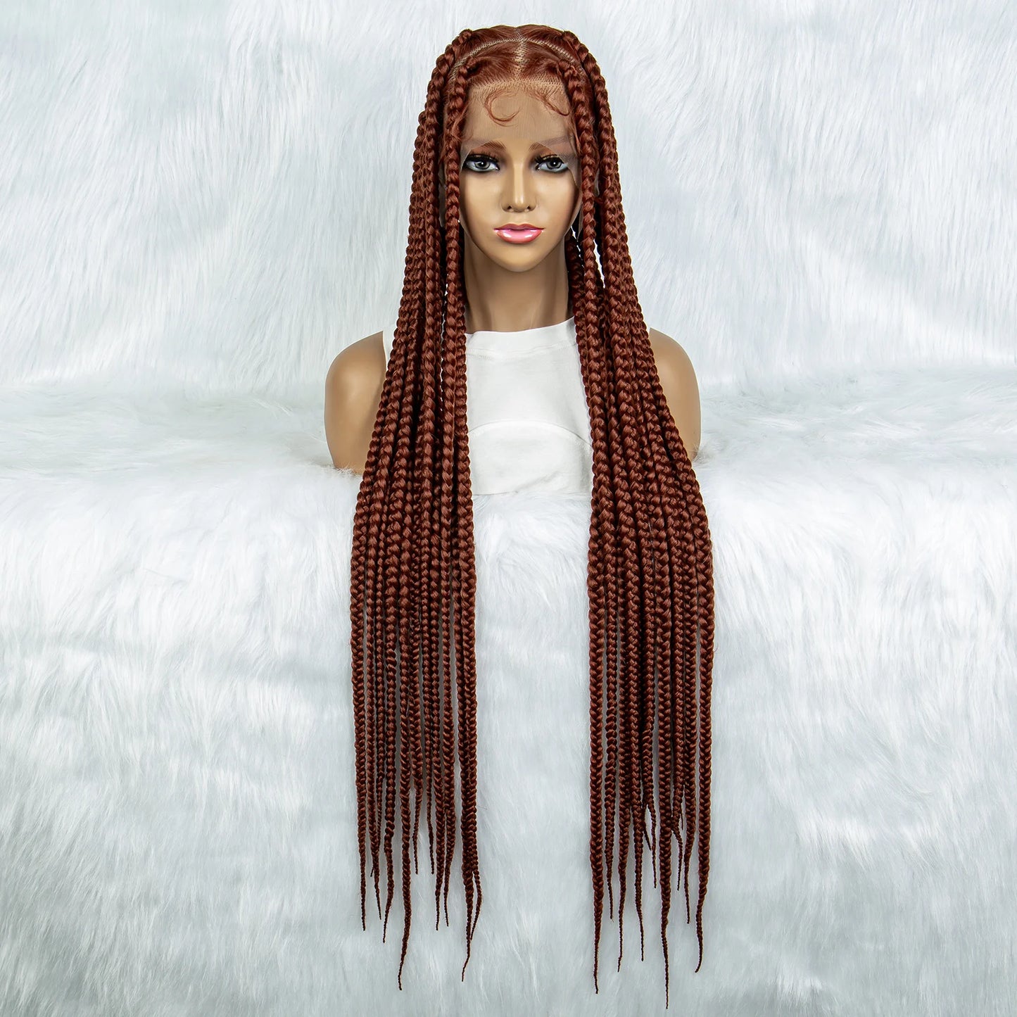 KIMA 36" Colorful Knotless Box Braids Wig | Lace Front & Baby Hair Luxegan