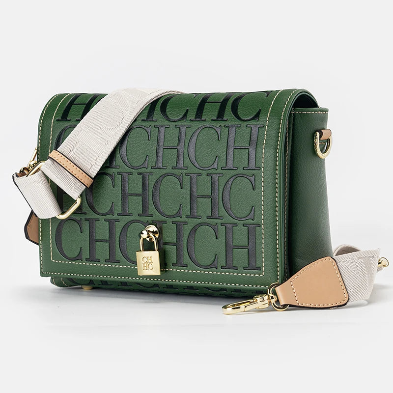 Elegant Letter Print Crossbody Bag | Niche Designer Satchel Luxegan