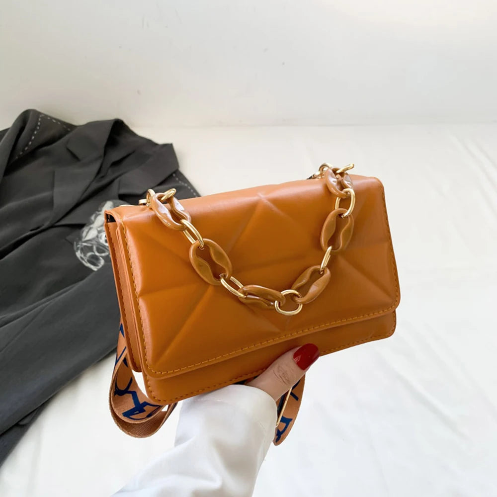 Winter Large Shoulder Bags for Women | Stone Pattern PU Leather Crossbody Bags & Brand Pink Tote Handbags (Chains Shopper Clutch Purse) Luxegan