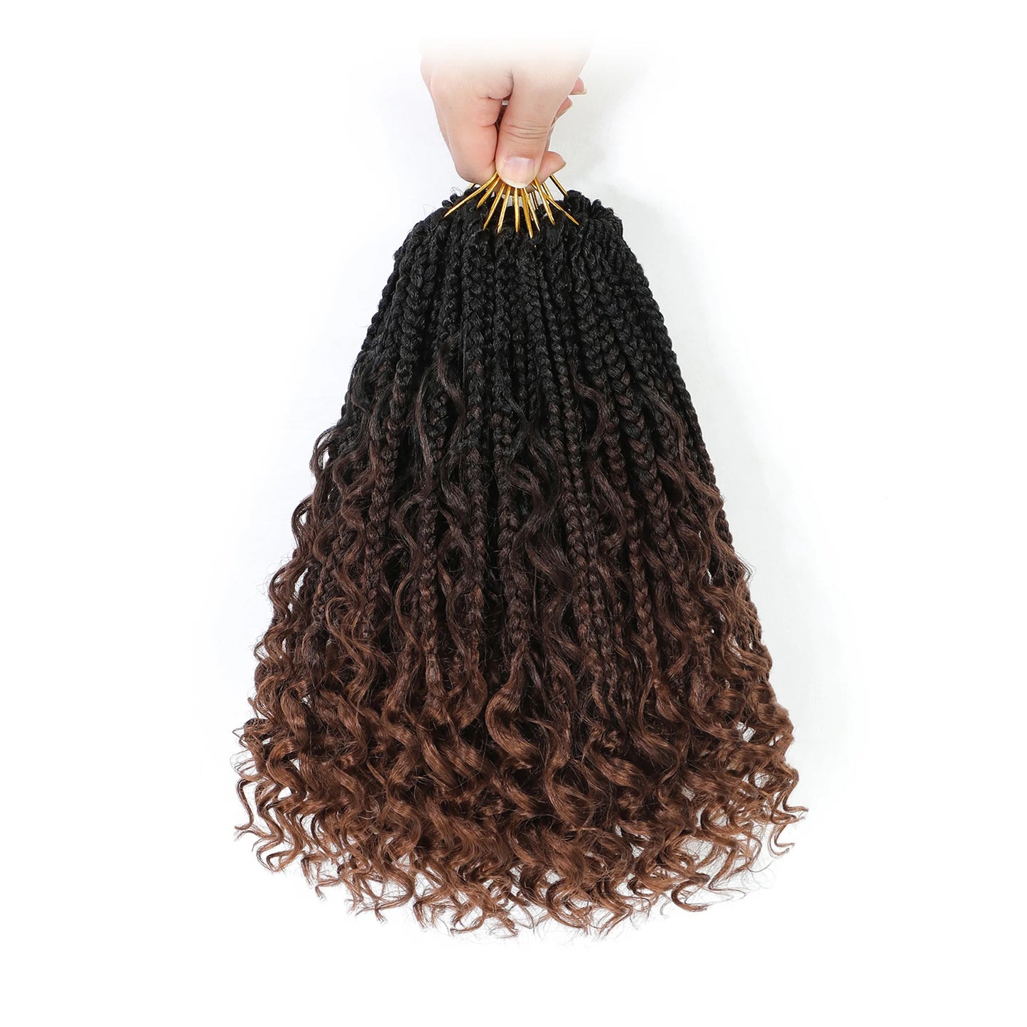 Goddess Box Braids Crochet Hair with Curly Ends | Synthetic Braids Luxegan