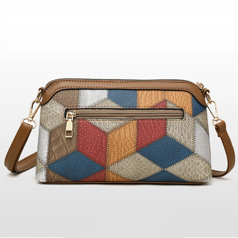 High Quality PU Lea ther Women's Small Crossbody Shoulder Bag | Luxury Handbag Lady Messenger Bag (Simple Shell Phone Satchels, Plaid Pattern) Luxegan 