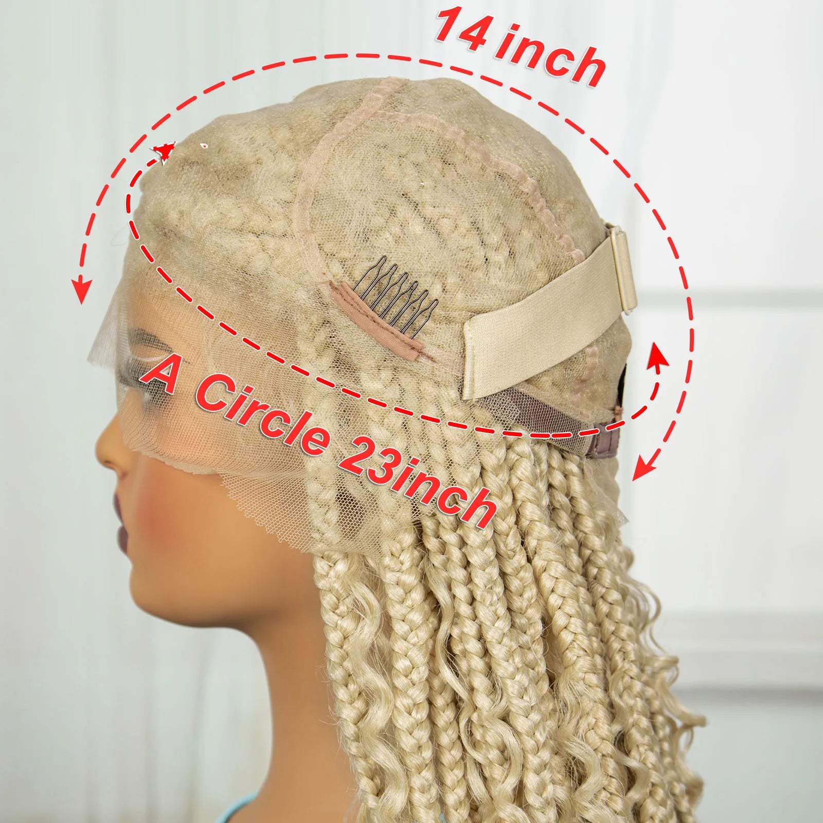36 Inch Boho Knotless Box Braids Full Lace Wig | Transparent Lace Synthetic Braided Wig with Curly Ends Luxegan