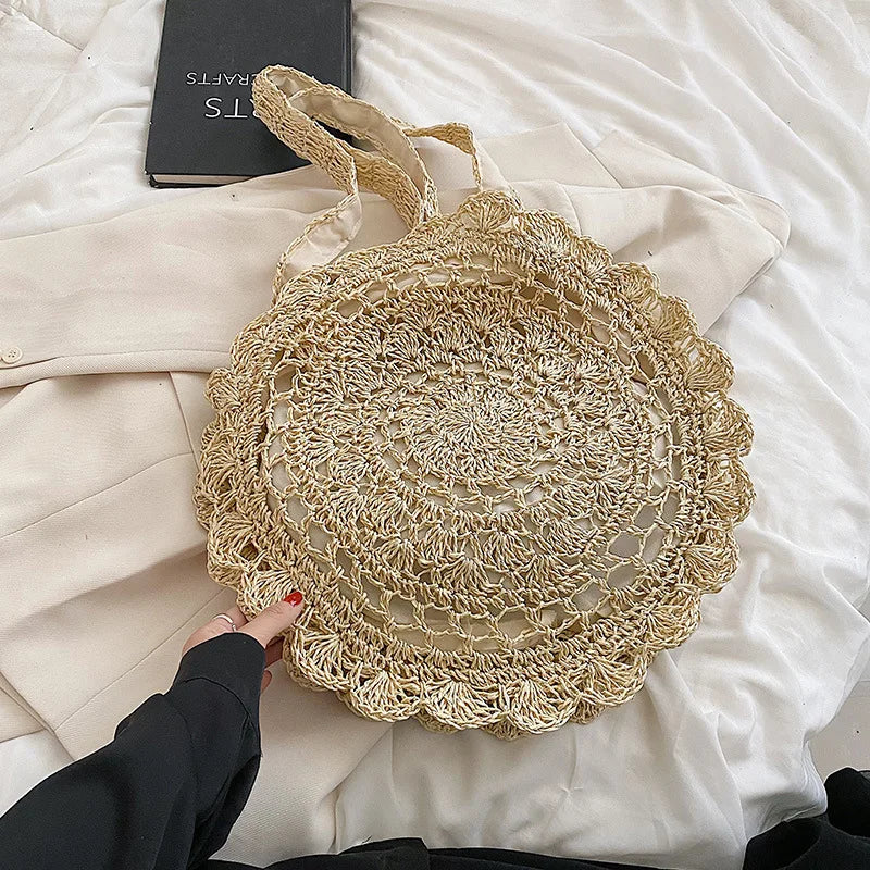 Bohemian Straw Bags for Women | Circle Beach Handbags & Rattan Shoulder Bags Luxegan