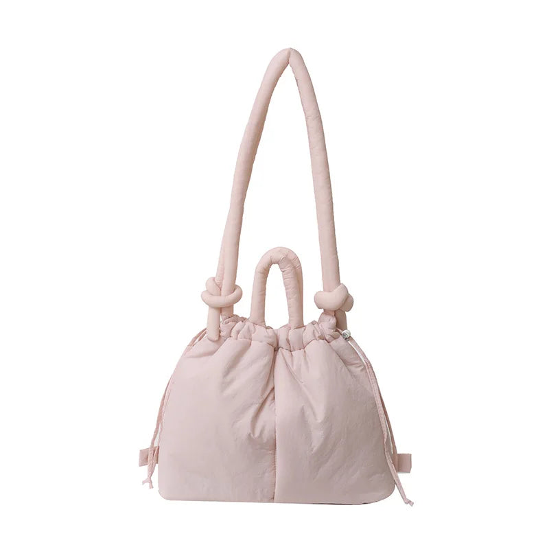 New Korean Fashion Fabric Shoulder Bag | Soft Dacron Crossbody Bag & Mini Underarm Tote Luxegan