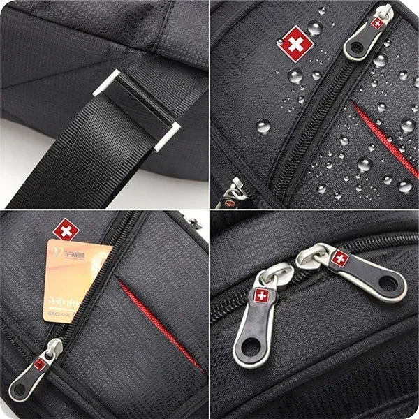 Men's Outdoor Leisure Waterproof Chest Bag | Sophisticated "Large Space Box" Silhouette | Practical Durable Oxford Sling Bag | "Dignified" High-Performance Casual Essential for Radiant Versatile Styling Luxegan