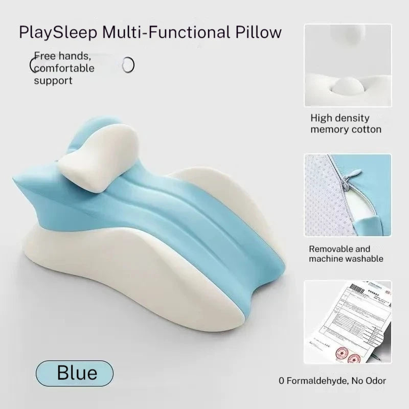 Couples Memory Foam Waist & Lumbar Support | Sophisticated "Wave Shape" Silhouette | Elegant Washable Office & Bedding Backrest | "Dignified" High-Performance Massage Feature for Radiant Versatile Styling Luxegan