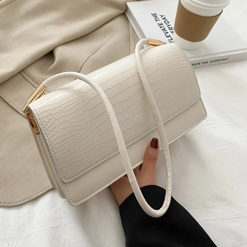 Small Soft PU Leather Handbag | Vintage Armpit Shoulder Bag Luxegan