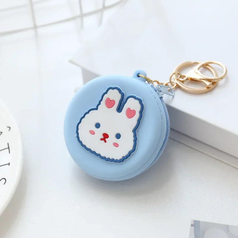 Cute Women Coin Wallet Pendant Keychain | Silicone Round Coins Bag Small Girls Key Bag | Mini Purse Kid Gift Luxegan