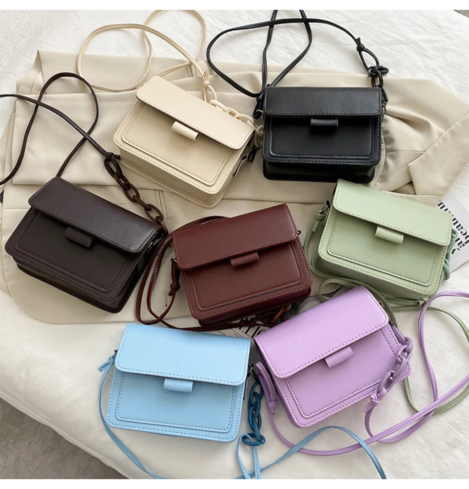 Fashion Brand Women's Small Crossbody Bag | Lightweight PU Leather Messenger Bag (Flap Handbag Purse, Summer Travel Bag for Female) Luxegan