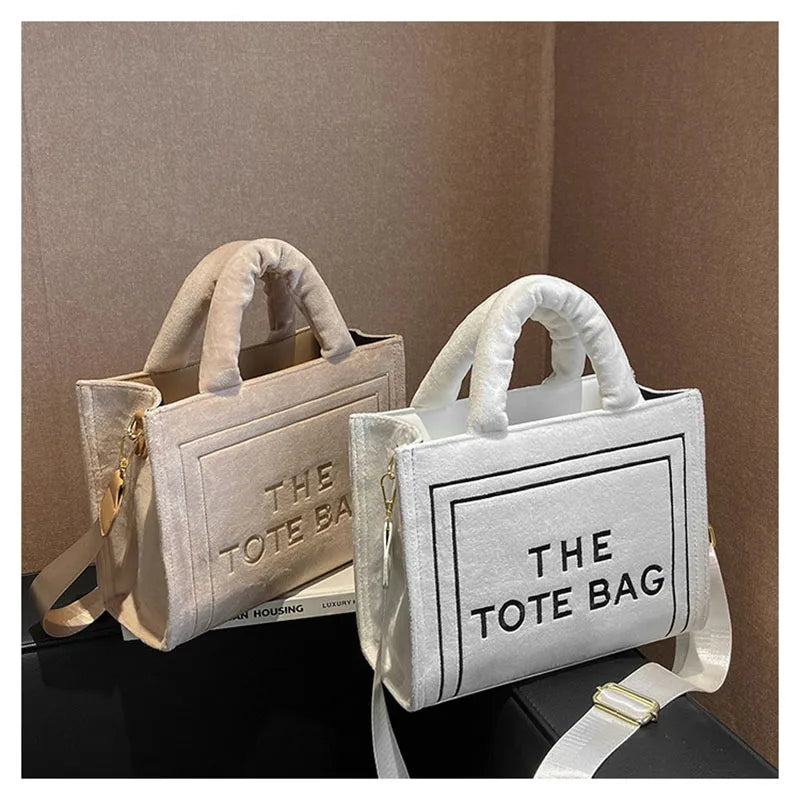 Women’s Khaki Velour Tote Bag | Original Letter Print Medium Square Handbag | Premium Corduroy Ladies’ Shopper & Versatile Shoulder Bag Luxegan