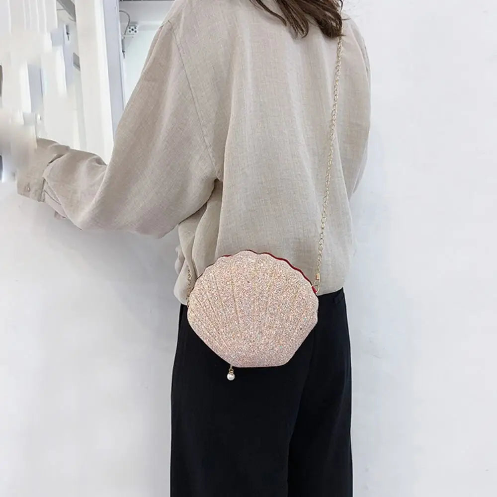 Elegant Shiny Evening Banquet Bag | Sophisticated "Korean Style" Silhouette | Elegant Sequined Chain Shoulder Bag | "Dignified" High-Performance Crossbody Accessory for Radiant Versatile Styling Luxegan