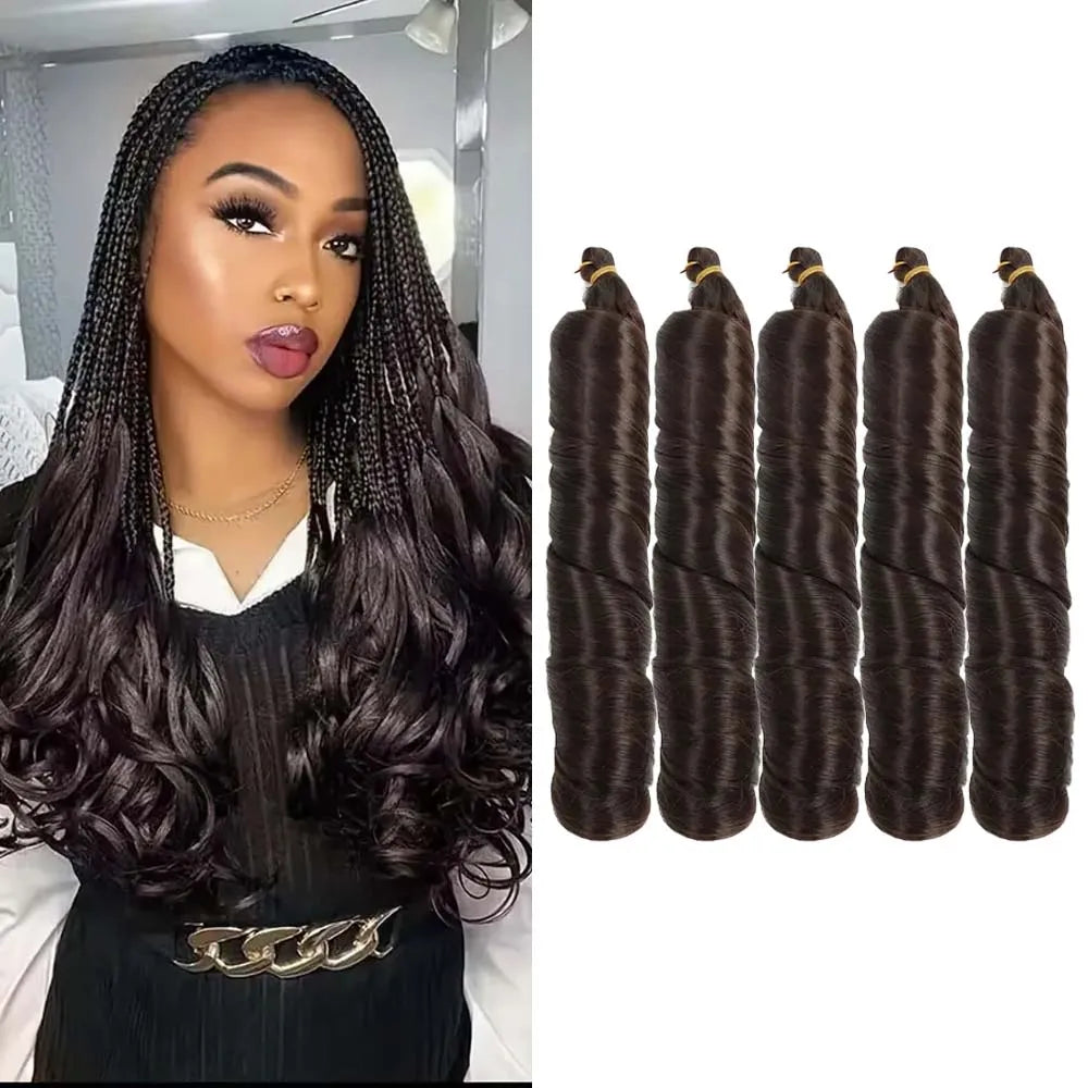 Synthetic French Curl Crochet Braiding Hair – 24 Inch | Pre-Stretched | Loose Wave | 9 Ombre - view 6