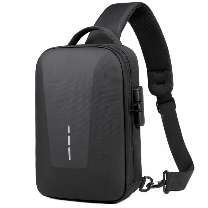 Anti-theft Combination Lock Chest Pack | Fashion Business Men's Crossbody Bag & Travel Shoulder Bag Luxegan