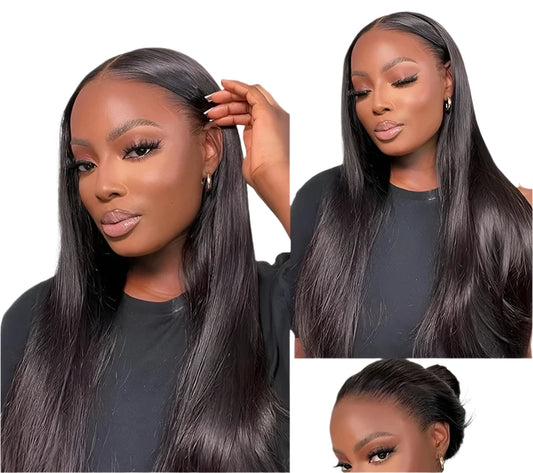 Wear and Go Glueless Brazilian Bone Straight Human Hair Wigs