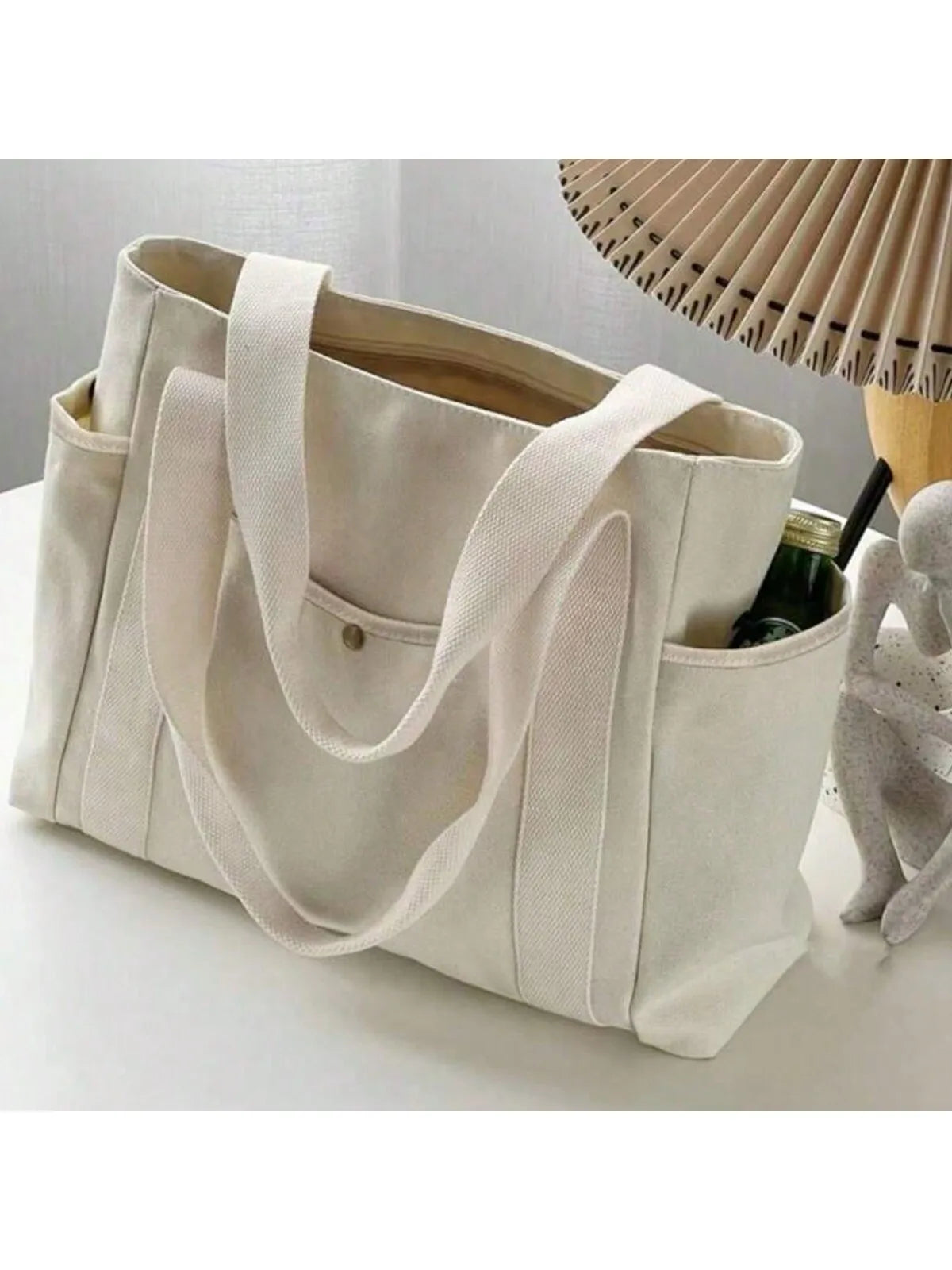 Polyester Solid Casual Tote | Large Capacity Multi-Pocket Crossbody Bag Luxegan