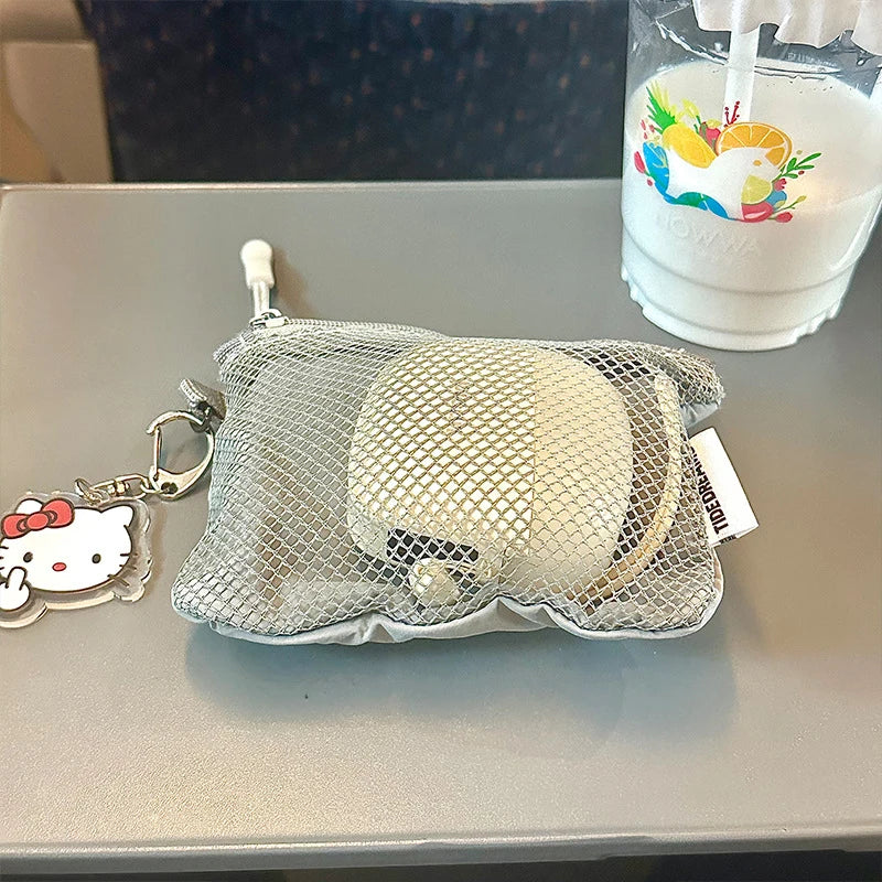 Travel Makeup Storage Bags | New Mesh Coin Purse & Simple Portable Mini Bag (Multi-purpose Square Bag Double-layer Zipper Card Holder) Luxegan
