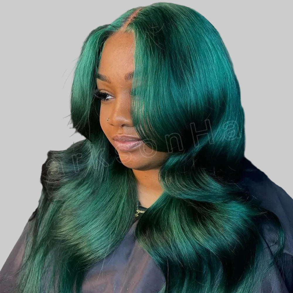 Dark Blue Wear-and-Go Glueless Frontal Wig | High-Impact 613 Colored Lace Front Wig | 13x6 HD Transparent Swiss Lace Body Wave Brazilian Human Hair Wig for Women Luxegan