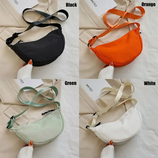Nylon Half-Moon Shoulder Bag | Portable Crossbody & Underarm Bag Luxegan