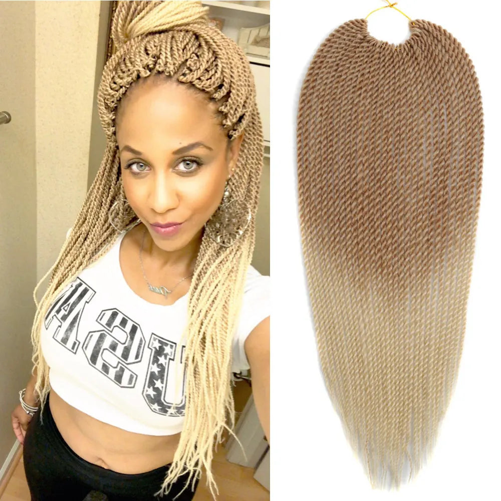 Full Star Senegalese Twist Crochet Braids | 30 Strands/Pack | Ombre Colors Luxegan