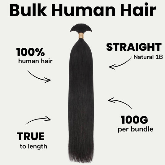 Cabello 100% Humano Liso para Trenzar a Granel