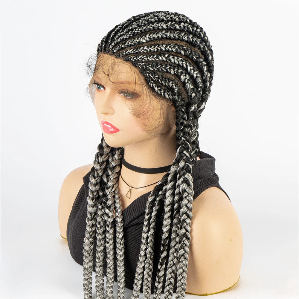 KIMA Cornrow Box Braids Wig with Baby Hair | Full Lace & Lace Front Options Luxegan
