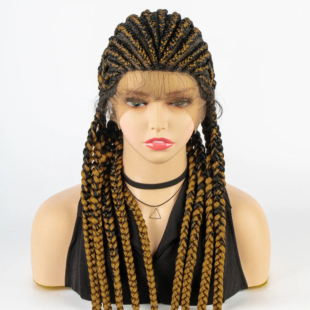 KIMA Cornrow Box Braids Wig with Baby Hair | Full Lace & Lace Front Options Luxegan
