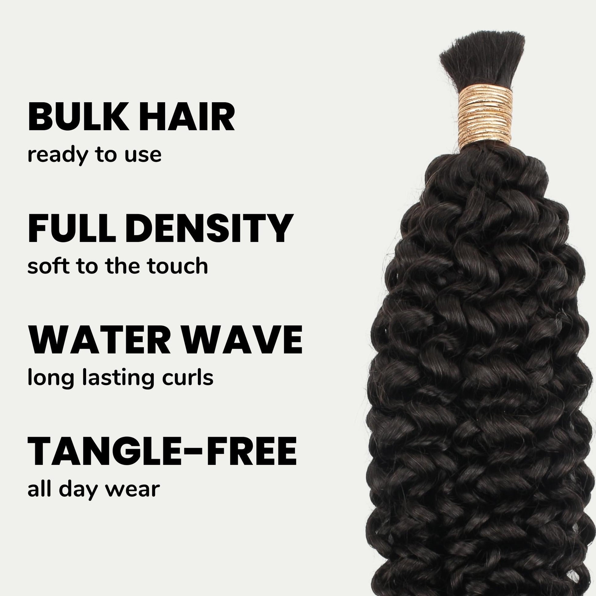 Water Wave Bulk 100% Human Braiding Hair Luxegan