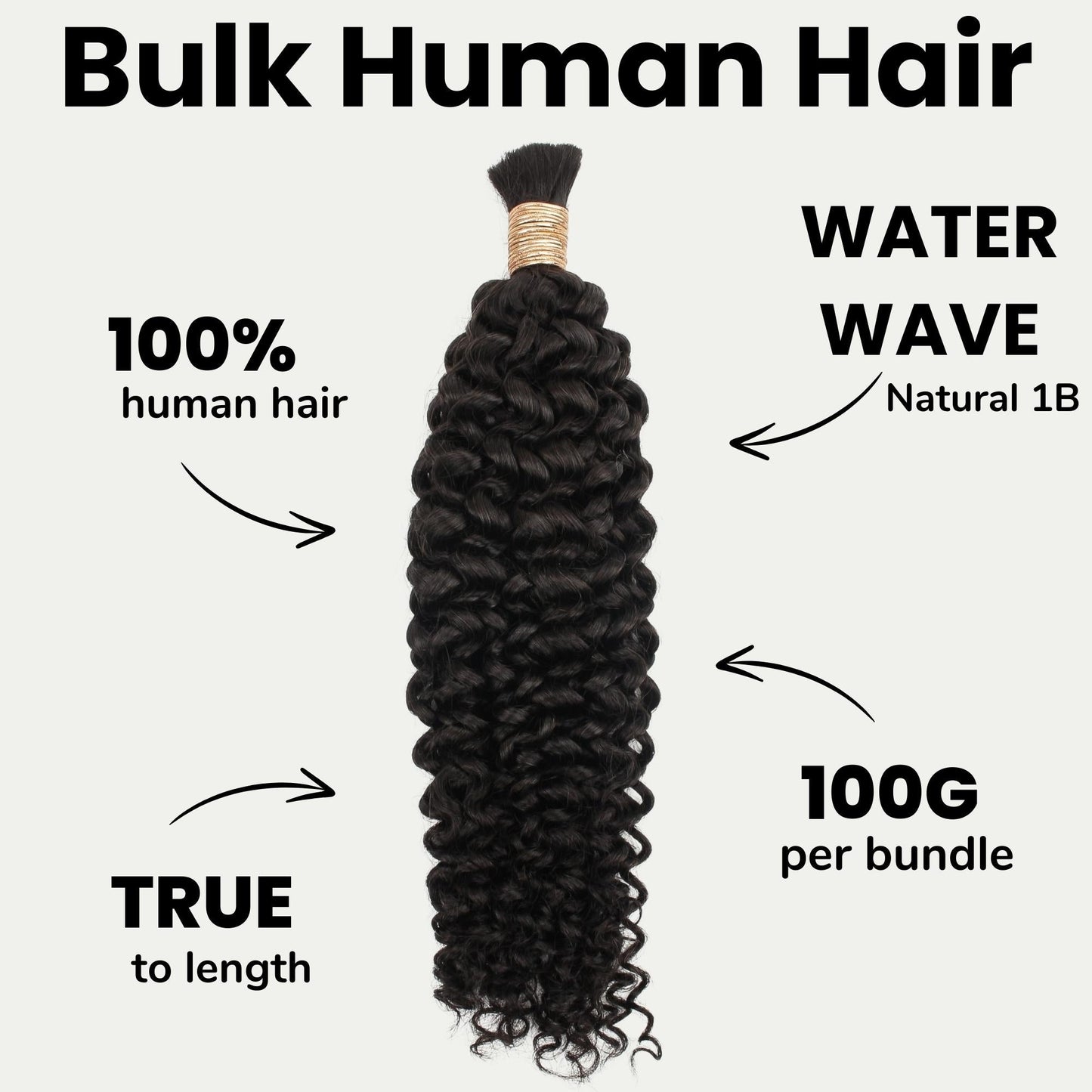 Water Wave Bulk 100% Human Braiding Hair Luxegan