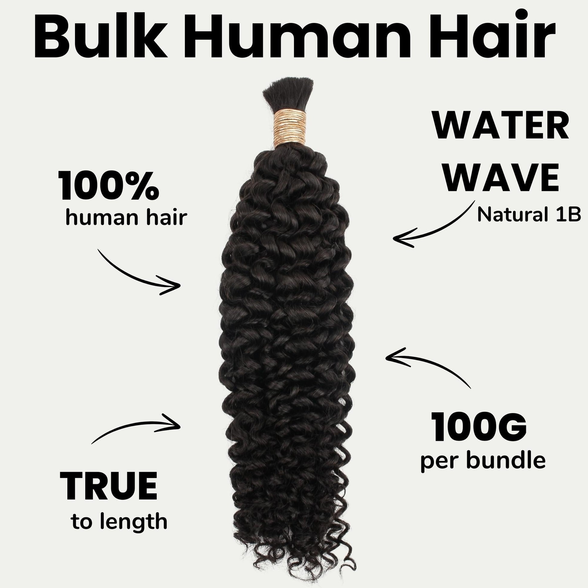 Water Wave Bulk 100% Human Braiding Hair Luxegan